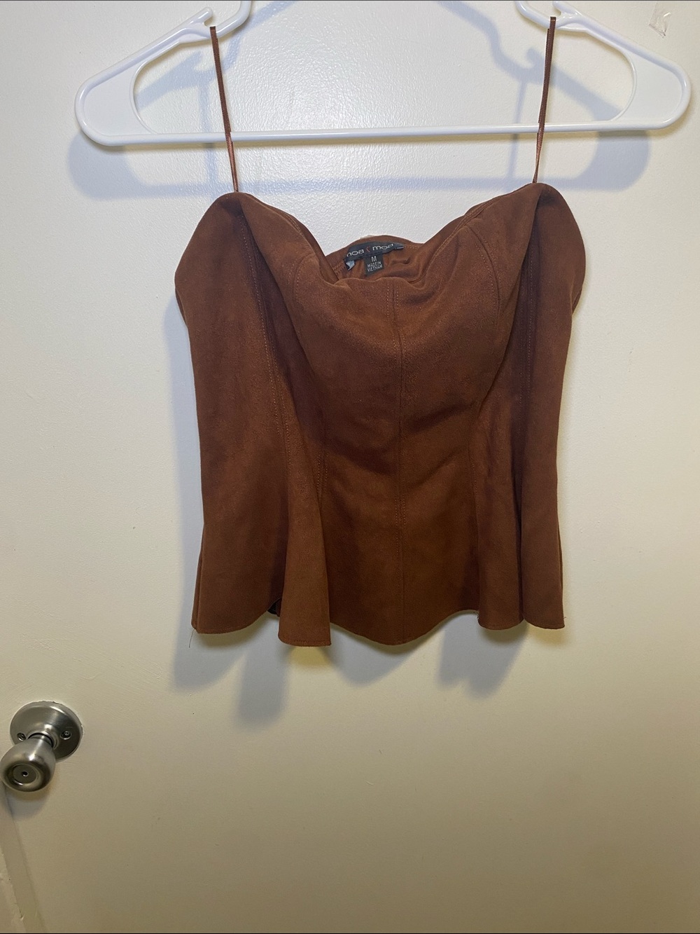 Moa Moa Brown Suede Strapless Camisole